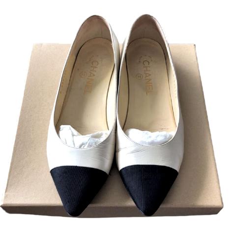 chanel white and black|chanel black and white flats.